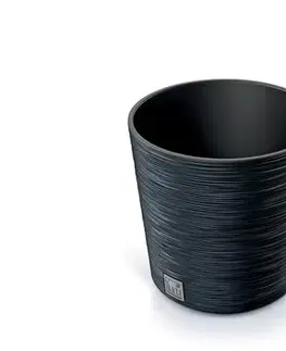 Záhradné kvetináče ProsperPlast Kvetináč FURU ROUND | antracit 30 cm