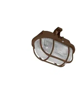 Záhradné lampy  Vonkajšie stropné svietidlo OVAL 1xE27/60W/230V IP44 hnedá SOP-60/H