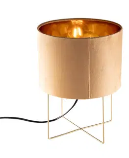 Stolné lampy Moderná stolná lampa žltá so zlatom - Rosalina