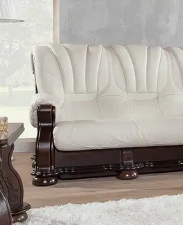 Sedacie súpravy PYKA Cezar III kožená trojsedačka wenge / biela (White snow)