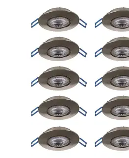 Svietidlá Eglo 300196 - SADA 10× LED podhľadových svietidiel GEDREZ LED/4,9 W/230 V, priemer 9 cm, chróm 300196