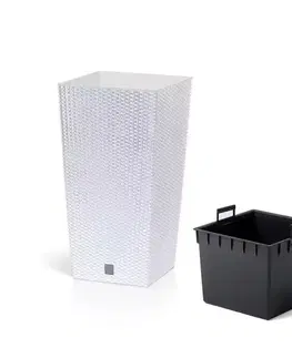 Kvetináče a truhlíky NABBI DRTS325 plastový kvetináč 32,5 cm biela