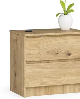 Nočné stolíky Dizajnový nočný stolík KARIN60, dub Artisan