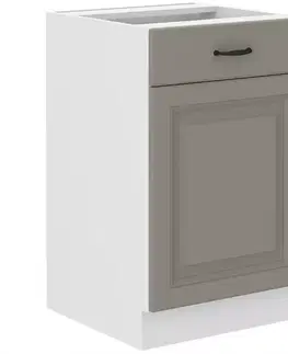 Kuchynské skrinky stojace Kuchynská skrinka Stilo claygrey/biely 50d 1f 1s bb