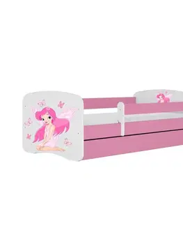 Postele pre dievčatá Detská posteľ Babydreams+Sz+M ružový 80x180 víla 1