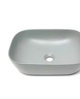 Umývadlá Umývadlo na dosku SAT Infinitio 45,5x32,5 cm šedá mat bez prepadu SATINF4532LGRM SATINF4532LGRM