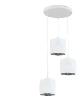 Svietidlá  Luster na lanku SIRO 3xE27/15W/230V biela/strieborná 3250