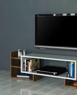 Obývacie steny TV skrinka / Obývacia stena Sema - White, Walnut