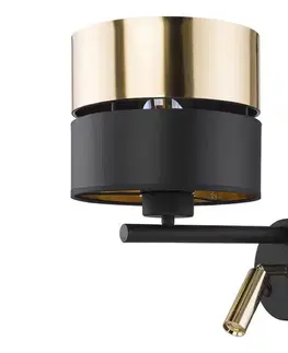 Svietidlá  LED Nástenná lampa HILTON 1xE27/15W/230V + LED/3W/230V mosadz/čierna 2579