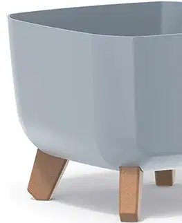 Kvetináče a truhlíky NABBI DGQL240 plastový kvetináč na nožičkách 24 cm svetlosivá