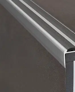Schodové lišty a profily Schodový profil 36 x 20 mm s protišmykovými gumami (skrutkovací) Inox E71