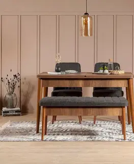 Jedálenské sety Jedálenský set s rozkladacím stolom a stoličkami (4 kusy) Vina 1053 - Anthracite, Walnut