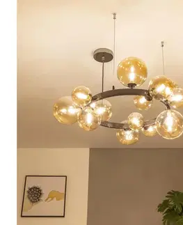 Svietidlá BRILAGI - LED závesný luster na lane MILLA 15xG9/3W/230V čierny chróm/zlatá 6010-15CA