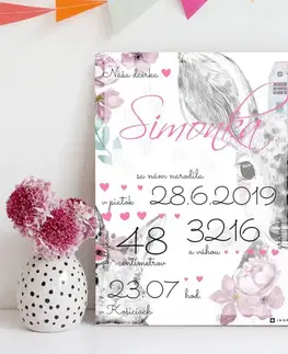 Tabuľky s venovaním (darčeky) Darčeky na krstiny - Tabuľka pre novorodeniatko so zvieratkami
