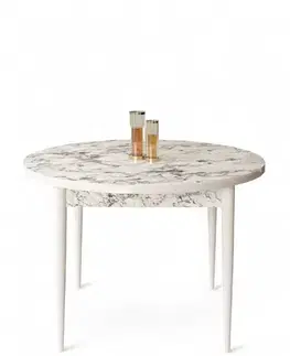 Jedálenské stoly Jedálenský stôl Rox - White Marble, White