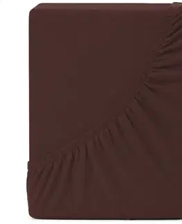 Plachty 4Home jersey prestieradlo Ideál tmavohnedá, 180 x 200 cm