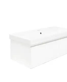Kúpeľňový nábytok Kúpeľňová skrinka s umývadlom SAT Evolution 98x30x44, 8 cm biela mat SATEVO100WMU1 SATEVO100WMU1