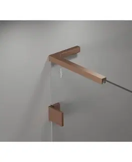 Sprchové dvere MEXEN/S - Lunar L vaňová zástena FIX 50 x 150, transparent, meď kartáčovaná 897L-050-000-65-00