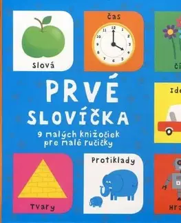 Leporelá, krabičky, puzzle knihy Prvé slovíčka - 9 malých knižočiek pre malé ručičky