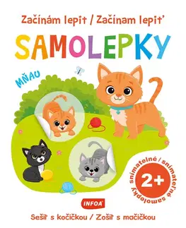 Nalepovačky, vystrihovačky, skladačky Začínám lepit samolepky - Sešit s kočičkou/ Začínam lepiť samolepky - Zošit s mačičkou (CZ/SK vydanie)