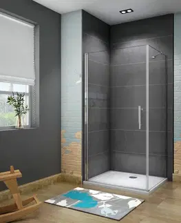 Sprchovacie kúty H K - Sprchovací kút SOLO D1 100x100x185 s jednokrídlovými dverami vrátane sprchovej vaničky z liateho mramoru SE-SOLOD1101/THOR-100SQ