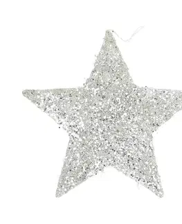 Vianočné dekorácie Vianočná ozdoba Star Silver 25 cm
