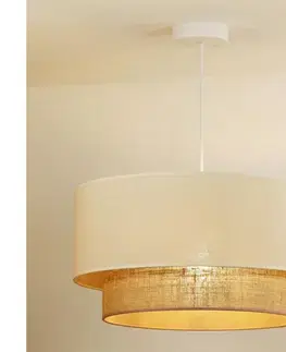 Svietidlá  - Luster na lanku BOHO 1xE27/15W/230V pr. 60 cm béžová/hnedá 601269
