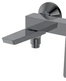 Kúpeľňové batérie AQUALINE - FLERY nástenná vaňová/sprchová batéria, otočné ramienko, gun metal FY010GM