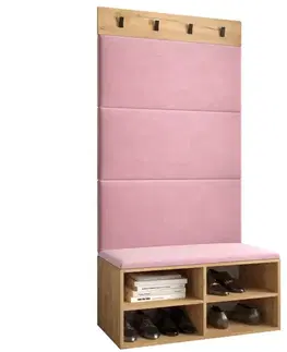 Spálňové šatníkové skrine Predsieňový nábytok Miro dub craft panel ružový