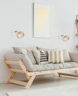 Nástenné svetlá Nástenná lampa 1X40W E14 biela/zlatá OSLO