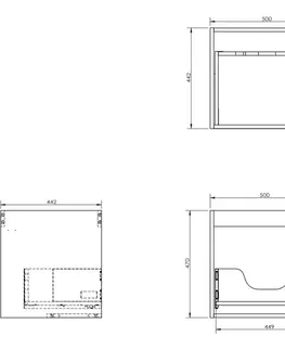 Kúpeľňový nábytok MEXEN/S - Rivel kúpeľňová skrinka pod umývadlo 50, 1 šuplík, reliéf, grafit mat 91A20-05047-1-BF66