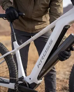 Elektrobicykle Horský elektrobicykel Kross Dust Boost 1.0 29" - model 2026 biela/strieborná/lesk - S (15")
