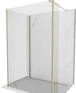 Sprchové dvere MEXEN/S - Kioto Sprchová zástena WALK-IN 125 x 120 x 30, transparent, zlatá 800-125-120-221-50-00-030