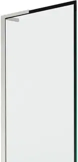 Sprchové dvere MEXEN/S - Next L vaňová zástena FIX 60 x 150, čierna vzor, nikel kartáčovaná 895-060-000-03-70-97