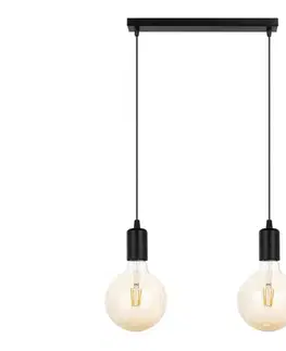 Svietidlá  Luster na lanku MIROS 2xE27/60W/230V čierna 0047