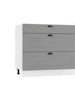Nábytok Kuchynská skrinka Adele D90PC S/3 šedá mat/biela