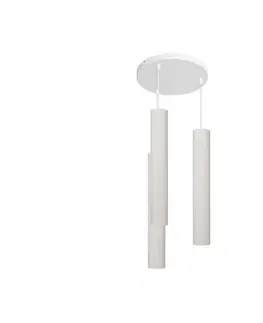 Svietidlá  LED Luster na lanku TUBA 3xGU10/4,8W/230V biela W-KD 1111/3 WT
