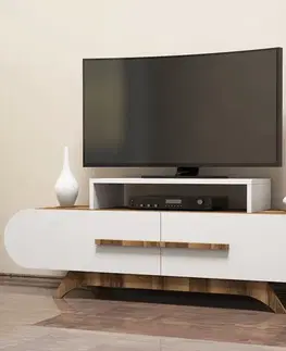 TV stolíky TV stolík Rose - Walnut, White