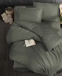 Obliečky Obliečky bavlnený satén exclusive Modern zelené 200x140cm+90x70cm TiaHome