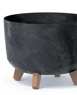 Kvetináče a truhlíky NABBI DGRL350E plastový kvetináč na nožičkách 33,9 cm antracit