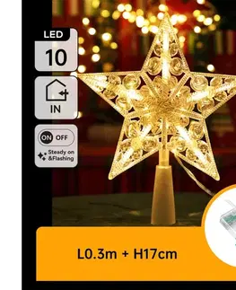 Vianočné dekorácie  B.V.  - LED vianočná dekorácia 10xLED/3xAA teplá biela hviezda B10303S6E