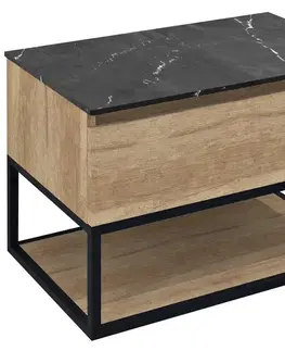 Kúpeľňový nábytok SAPHO - SKARA umývadlová skrinka 80x50x45cm, čierna mat/dub alabama CG008-2222