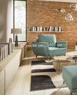 Sedacie súpravy NABBI Meri 3+1+1 rozkladacia sedacia súprava s úložným priestorom mentolová