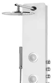 Sprchy a sprchové panely POLYSAN - SPIRIT ROUND sprchový panel s termostatickou batériou 250x1550, biela 71151