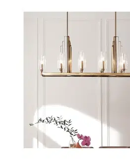 Svietidlá Elstead Quintiesse QN-KIMROSE10-BNB - Stropný luster na tyči KIMROSE 10xE14/40W/230V zlatý QN-KIMROSE10-BNB
