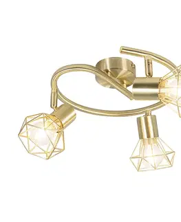 Bodove svetla Art Deco Bodové svetlo mosadz nastaviteľné a naklápateľné 3-svetlá - Mosh