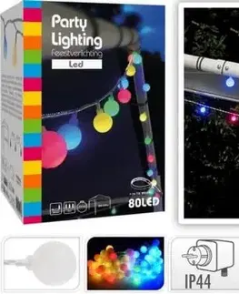 Záhradné lampy Kinekus Svetlo 80 LED guličky farebné