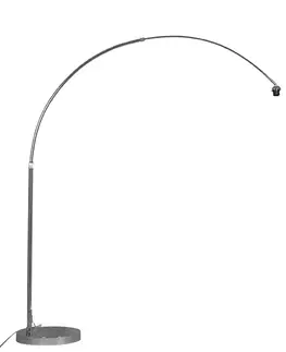 Oblúkové lampy Moderná oblúková lampa chrómová nastaviteľná bez tienidla