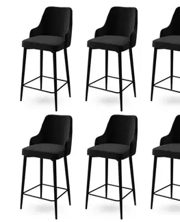 Barové stoličky Bar Stool Set (6 Pieces) Enox - Black