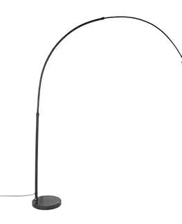 Oblúkové lampy Moderná oblúková lampa čierna s mramorovým podstavcom - XXL
